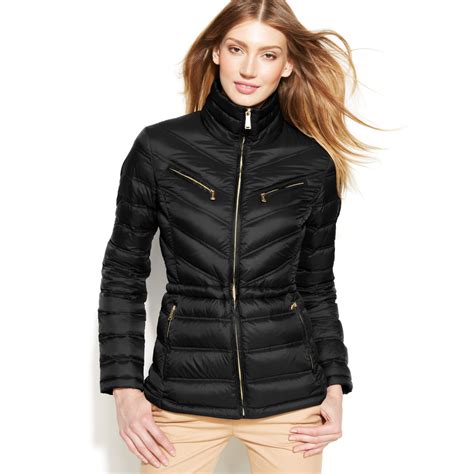 black michael kors puffer coat|michael kors packable puffer.